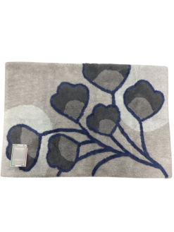 Tappeto bagno con effetto sfumato e antiscivolo “Dalia” grigio e blu