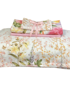 Mirabello Completo Lenzuola Matrimoniale In Percalle Di Cotone Effetto Copriletto mod. Festa di primavera