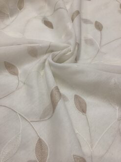 Tessuto mod. Foglie miste ricamate