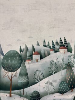 Alternative view of Tessuto antimacchia con abbassamento paesaggio verde smeraldo