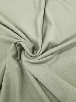 Alternative view of Tessuto Felpa in Cotone Felpato - Tinta Unita Verde Oliva Chiaro