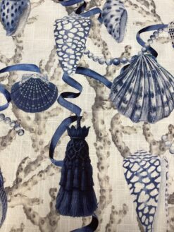 Tessuto misto lino tema marino