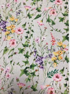 Alternative view of Tessuto antimacchia edera e fiori