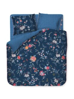 PIP STUDIO parure copripiumino matrimoniale Flower Festival variante dark blue