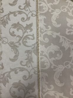 Alternative view of Tessuto damascato motivo panna su fondo tortora