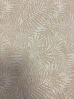 Alternative view of Tessuto resinato foglie avorio e beige