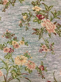 Alternative view of Misto cotone fiori su fondo verde