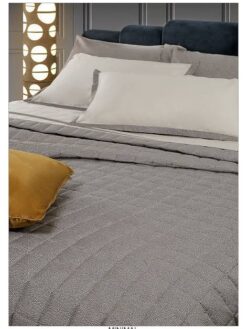 Alternative view of BORBONESE Quilt matrimoniale in raso variante tortora