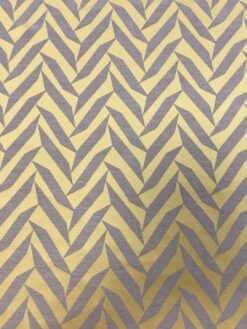 Tessuto motivo geometrico grigio  beige su fondo giallo senape