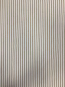 Tessuto misto cotone a righe sottili beige e bianco