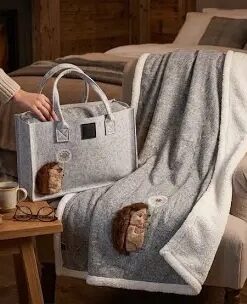 Daunex Riccio Gentile plaid con borsa in feltro